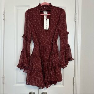 Maroon Boutique Long Sleeve Mini Dress
